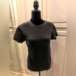 Leather sleeve T shirt